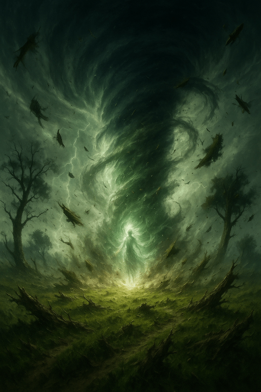 Zephyr stands at the centre of a cyclone.